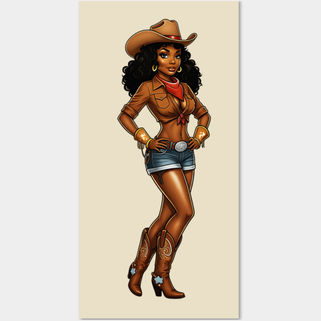 Cowgirl, Black Girl Magic Wall Art by UrbanLifeApparel