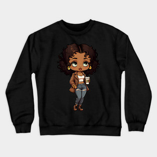 Chibi Black Girl Crewneck Sweatshirt