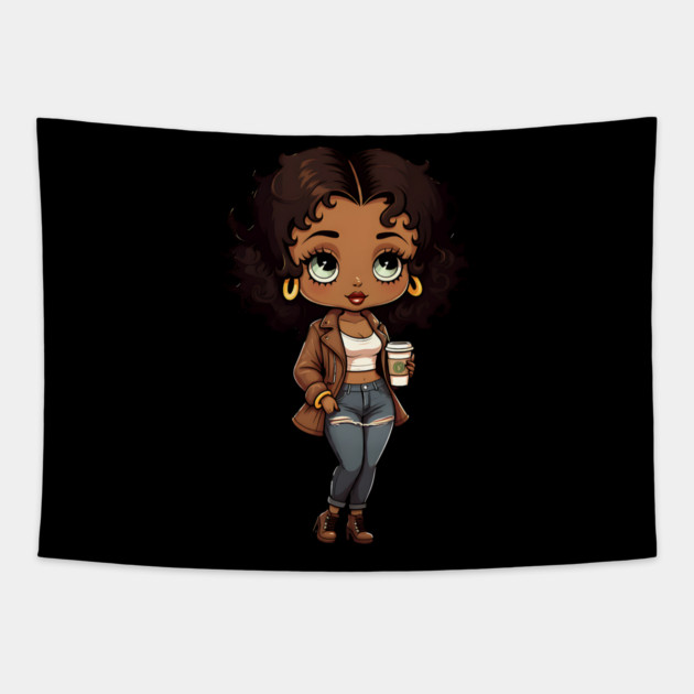 Chibi Black Girl Tapestry by UrbanLifeApparel
