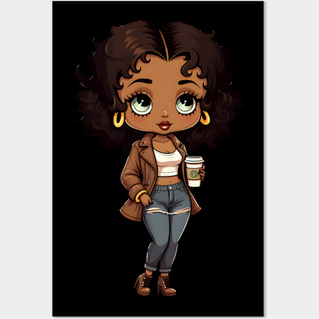 Chibi Black Girl Wall Art by UrbanLifeApparel