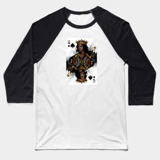Black Queen of Spades 2 Baseball T-Shirt