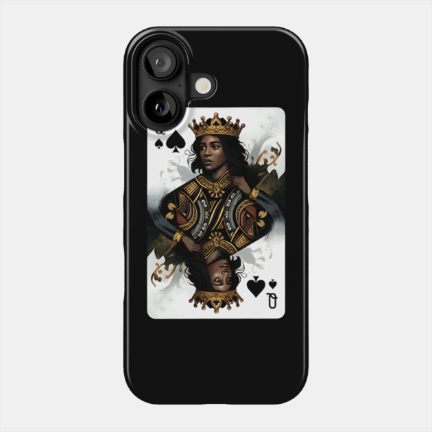 Black Queen of Spades 2 Phone Case by UrbanLifeApparel