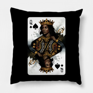 Black Queen of Spades 2 Pillow
