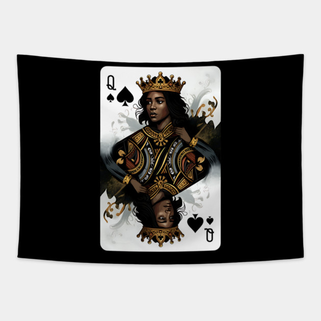 Black Queen of Spades 2 Tapestry by UrbanLifeApparel