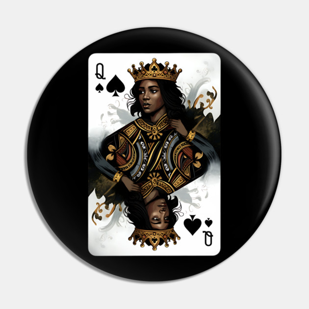 Black Queen of Spades 2 Pin by UrbanLifeApparel