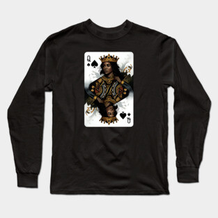 Black Queen of Spades 2 Long Sleeve T-Shirt