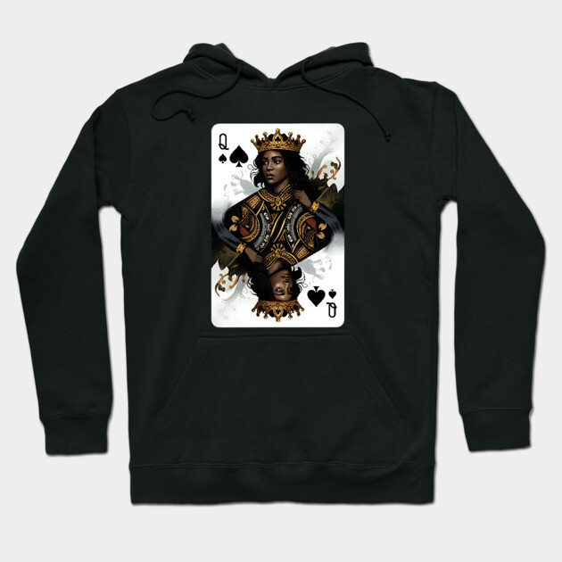 Black Queen of Spades 2 Hoodie by UrbanLifeApparel