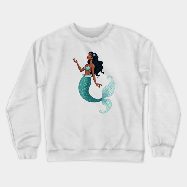 Black Mermaid Crewneck Sweatshirt by UrbanLifeApparel