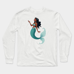 Black Mermaid Long Sleeve T-Shirt