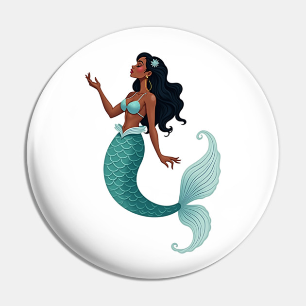 Black Mermaid Pin by UrbanLifeApparel