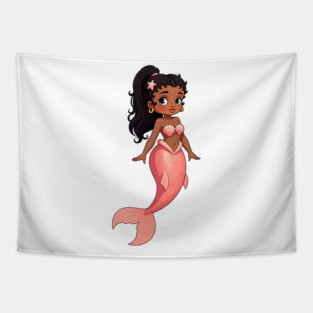 Black Girl Mermaid Tapestry