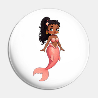 Black Girl Mermaid Pin