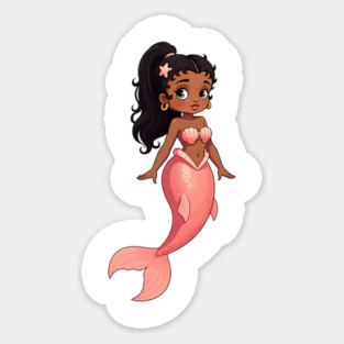 Black Girl Mermaid Magnet