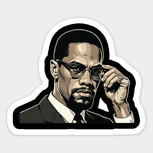 Malcolm X Portrait Magnet by UrbanLifeApparel