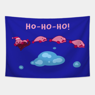 Santa Blobfish Claus Ho-Ho-Ho! Tapestry