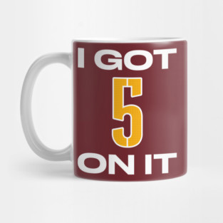 Jayden Daniels I Got 5 On It White Outline Mug