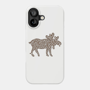 Bull Moose Shaped Maze & Labyrinth Phone Case