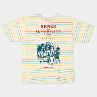 Sense and Sensibility Vintage Book Cover Art Kids T-Shirt