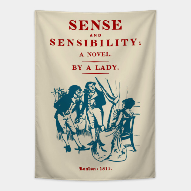 Sense and Sensibility Vintage Book Cover Art Tapestry by TuncGK