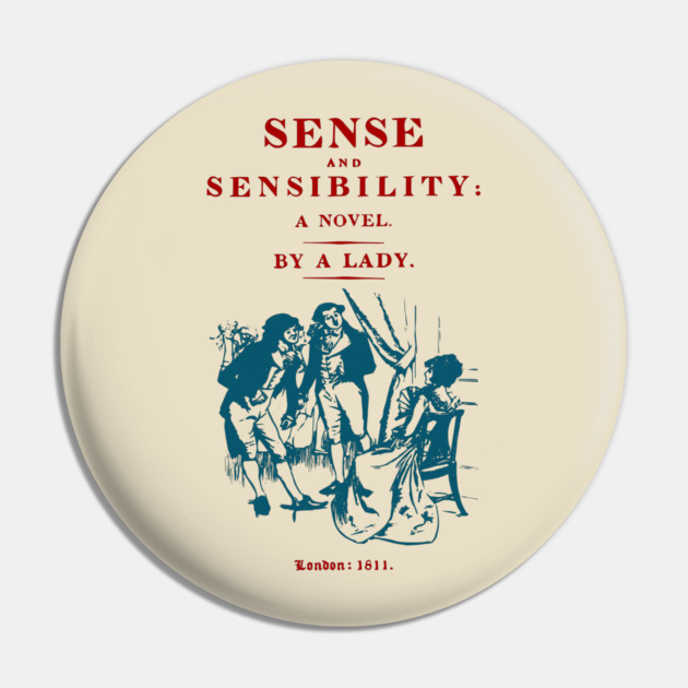 Sense and Sensibility Vintage Book Cover Art Pin by TuncGK