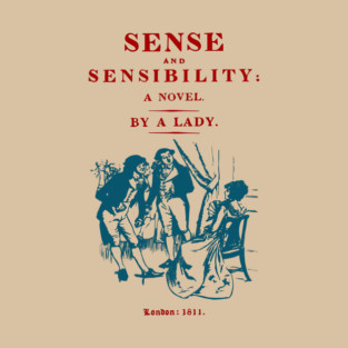 Sense and Sensibility Vintage Book Cover Art T-Shirt