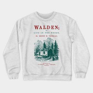 Walden by Henry David Thoreau Vintage Book Cover Art Crewneck Sweatshirt