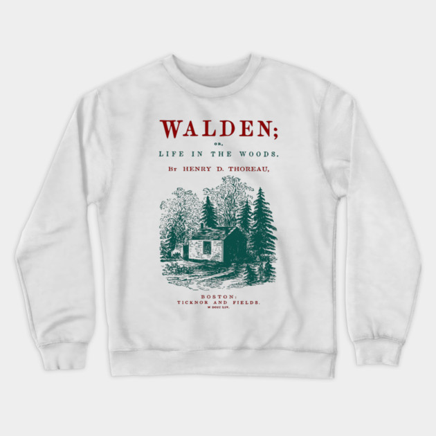 Walden by Henry David Thoreau Vintage Book Cover Art Crewneck Sweatshirt by TuncGK
