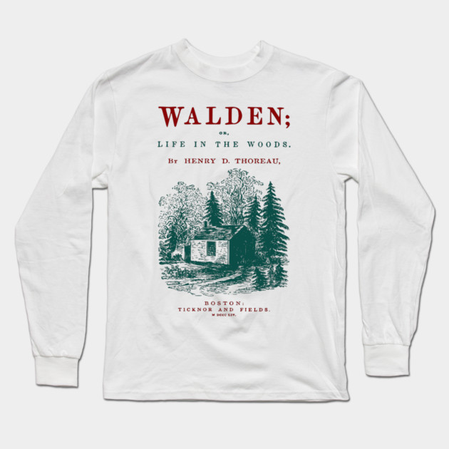 Walden by Henry David Thoreau Vintage Book Cover Art Long Sleeve T-Shirt by TuncGK