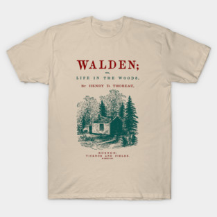 Walden by Henry David Thoreau Vintage Book Cover Art T-Shirt
