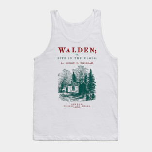 Walden by Henry David Thoreau Vintage Book Cover Art Tank Top