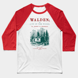Walden by Henry David Thoreau Vintage Book Cover Art Baseball T-Shirt