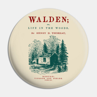 Walden by Henry David Thoreau Vintage Book Cover Art Pin