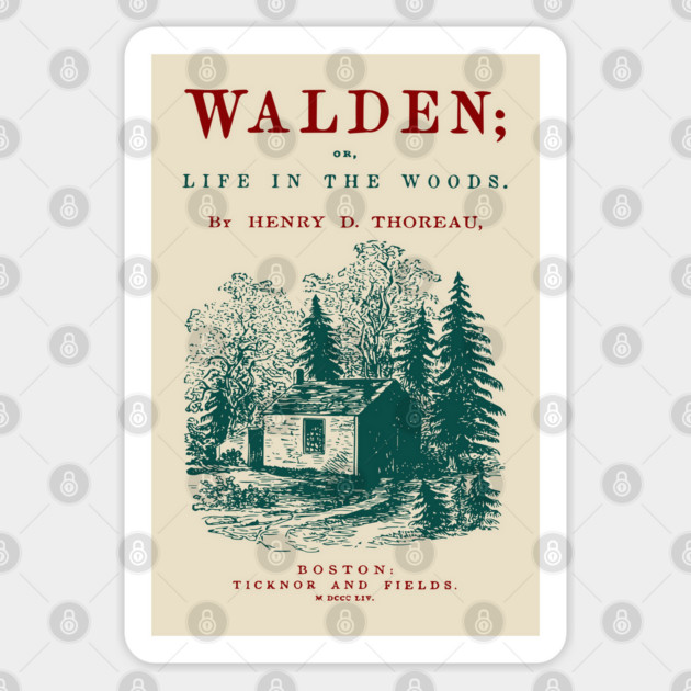 Walden by Henry David Thoreau Vintage Book Cover Art Sticker by TuncGK