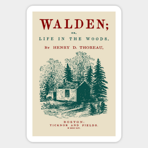 Walden by Henry David Thoreau Vintage Book Cover Art Magnet by TuncGK
