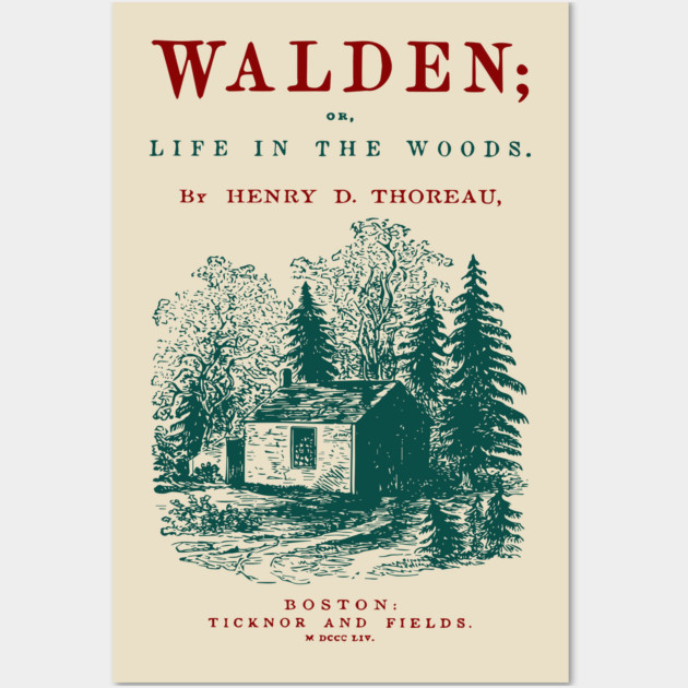 Walden by Henry David Thoreau Vintage Book Cover Art Wall Art by TuncGK
