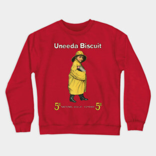 Uneeda Biscuit 5¢ Retro Advertising Art Crewneck Sweatshirt