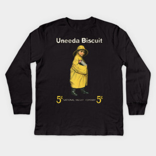 Uneeda Biscuit 5¢ Retro Advertising Art Kids Long Sleeve T-Shirt