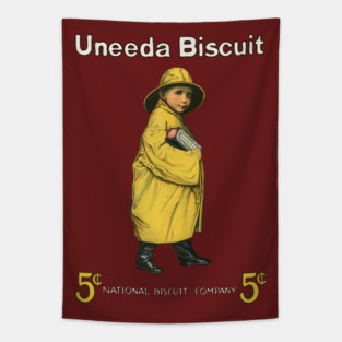 Uneeda Biscuit 5¢ Retro Advertising Art Tapestry