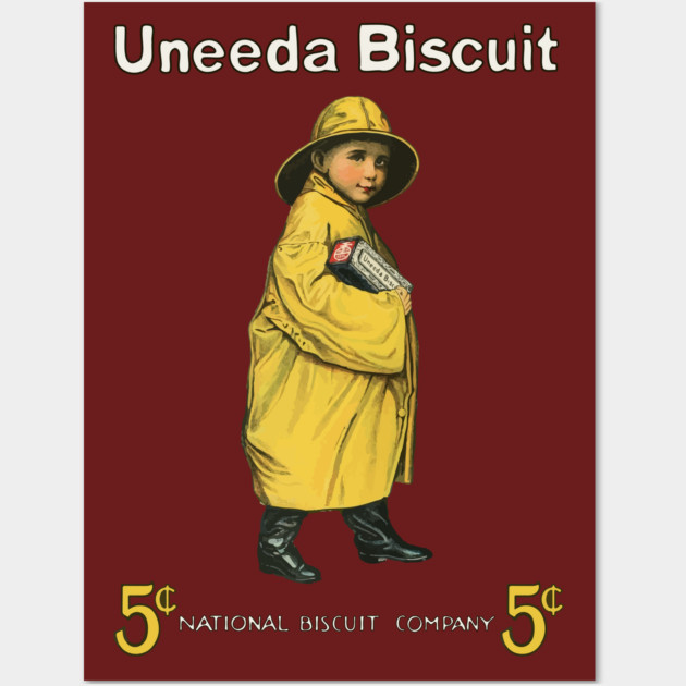 Uneeda Biscuit 5¢ Retro Advertising Art Wall Art by TuncGK