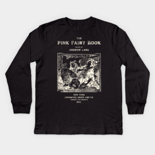 The Pink Fairy Book Cover by Andrew Lang Kids Long Sleeve T-Shirt