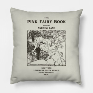 The Pink Fairy Book Vintage Illustration Pillow