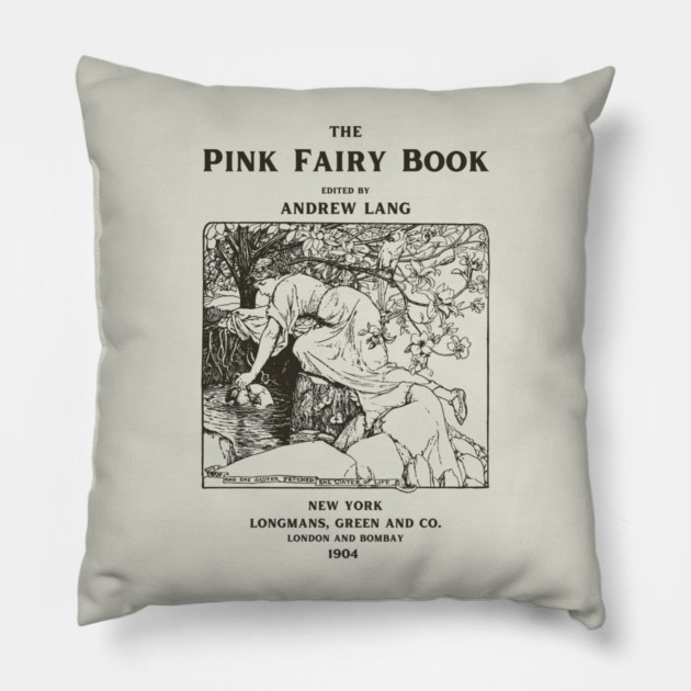 The Pink Fairy Book Vintage Illustration Pillow by TuncGK