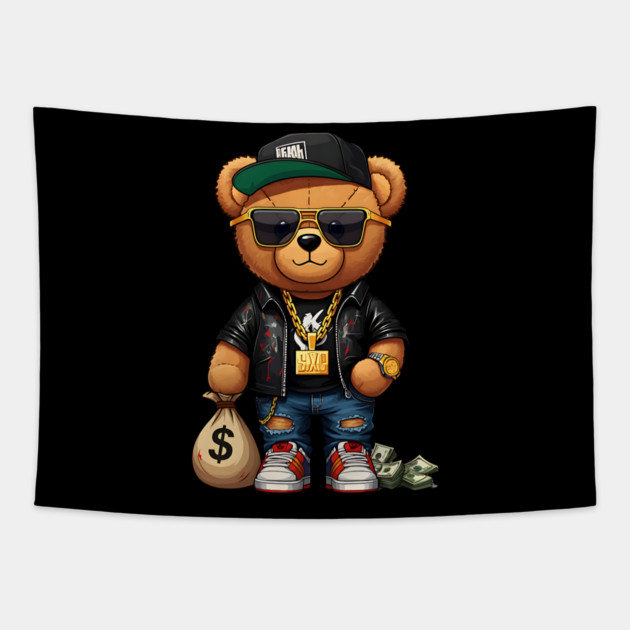 Hip-Hop Teddy Bear - Get Money Tapestry by UrbanLifeApparel