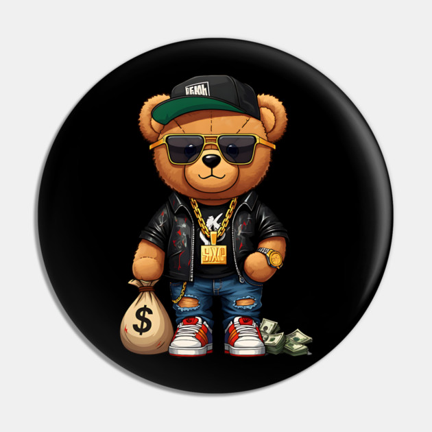 Hip-Hop Teddy Bear - Get Money Pin by UrbanLifeApparel