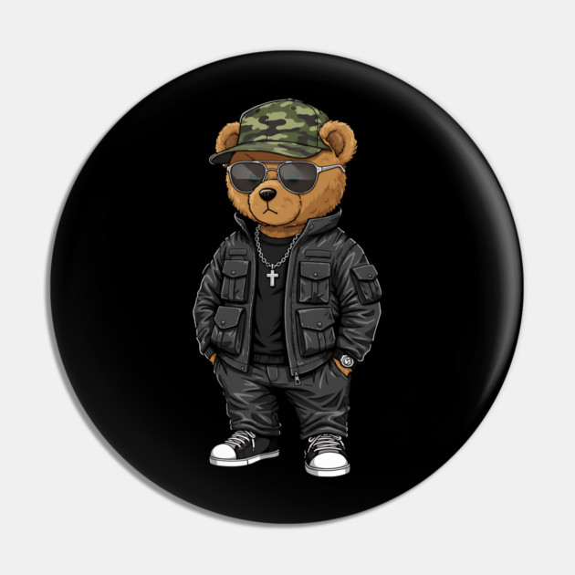 Hip-Hop Teddy Bear - Black Style Pin by UrbanLifeApparel