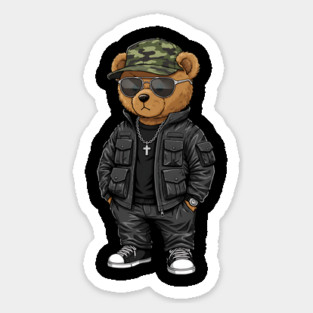 Hip-Hop Teddy Bear - Black Style Magnet