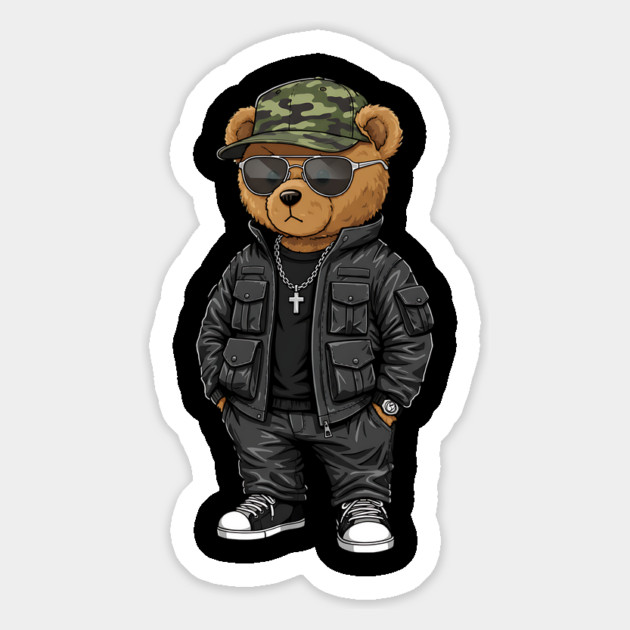 Hip-Hop Teddy Bear - Black Style Magnet by UrbanLifeApparel