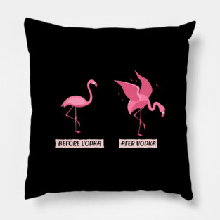 Funny Vodka Shirts Flamingo Liquor booze Gift Pillow