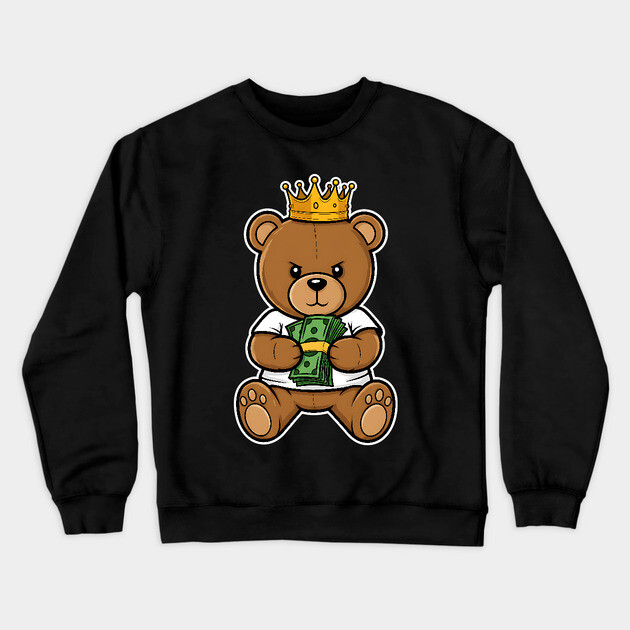 Teddy Bear - Get Money Crewneck Sweatshirt by UrbanLifeApparel