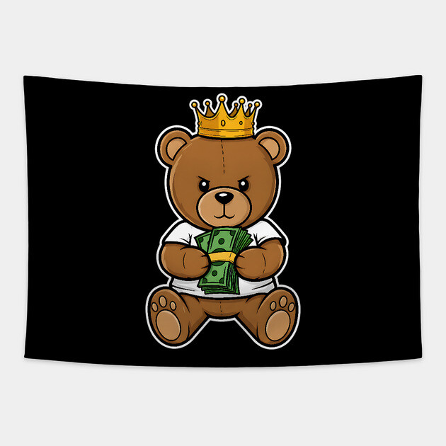 Teddy Bear - Get Money Tapestry by UrbanLifeApparel